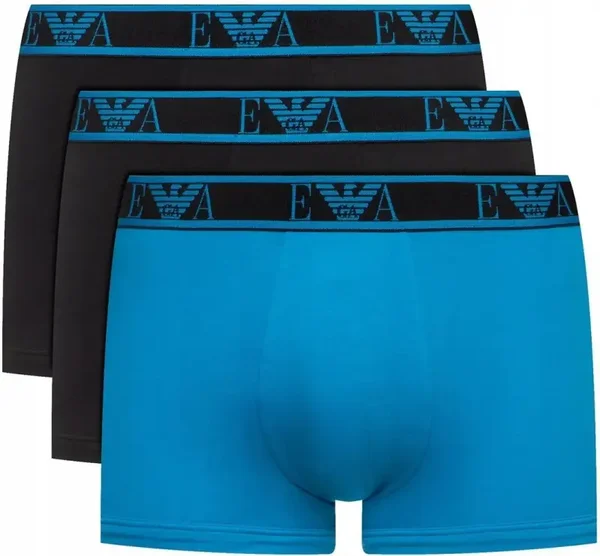EMPORIO ARMANI – 3PACK stretch cotton black navy boxer briefs