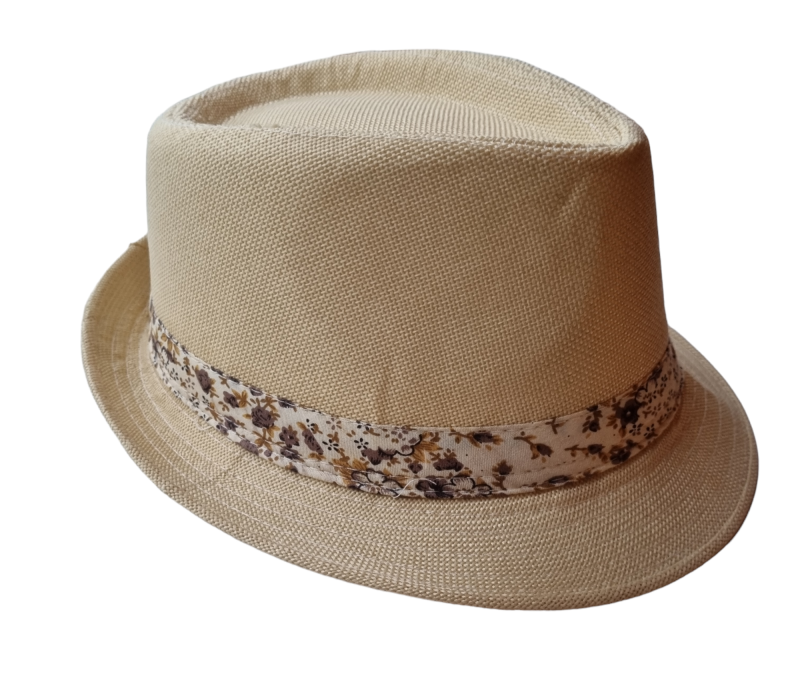 Men's Summer Trilby Hat with Flower Accents