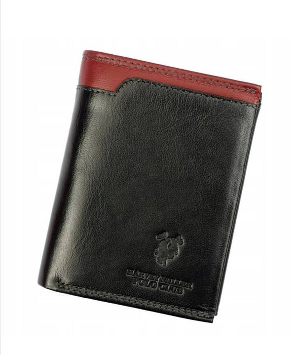 Harvey Miller black leather wallet for men.