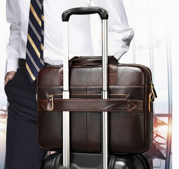 Gregorio Briefcase - Leather, Premium Business Shoulder Bag Gregorio Brown / Laptop Bag