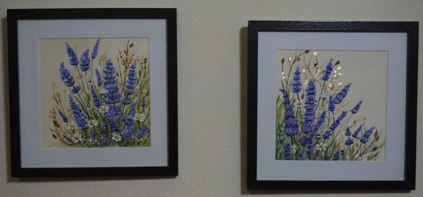 Set Bloemen Paars Goud