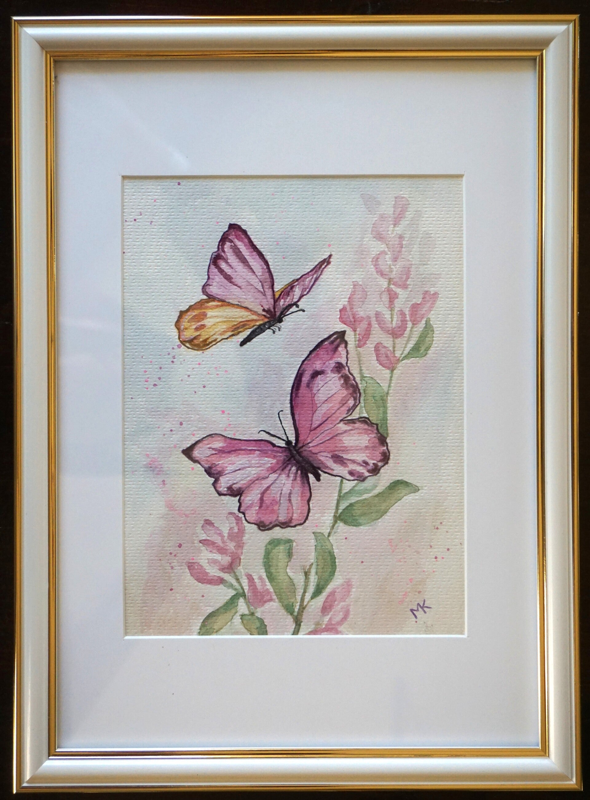 vlinders in roze