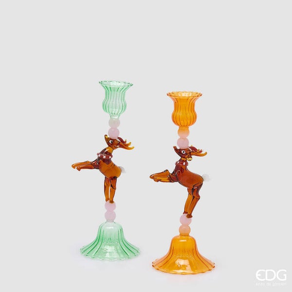 Kandelaar rendier glas