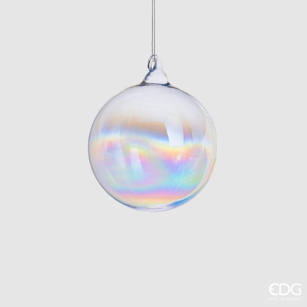 Kerstbal clear glas rond