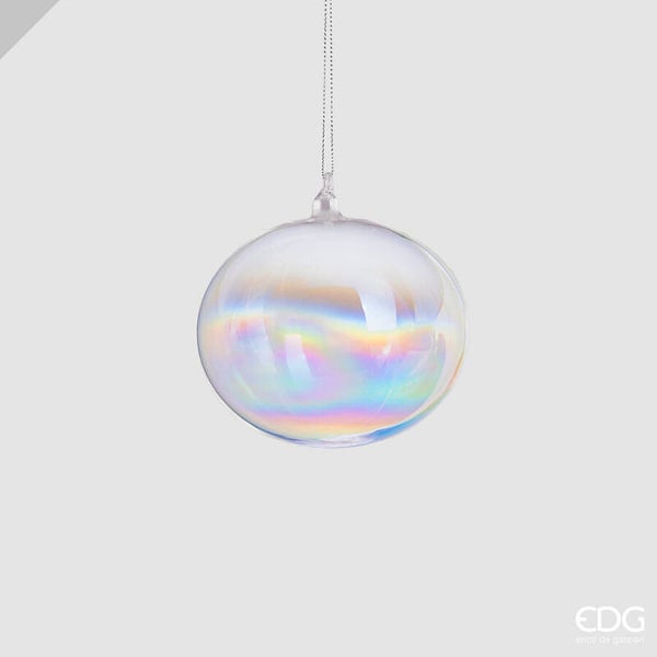 Kerstbal clear glas ovaal