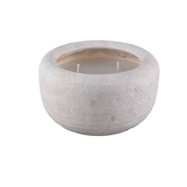 White cement outdoor candle L