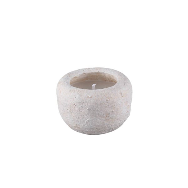 White cement outdoor candle  S