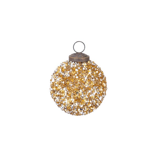 Kerstbal goud glitter S