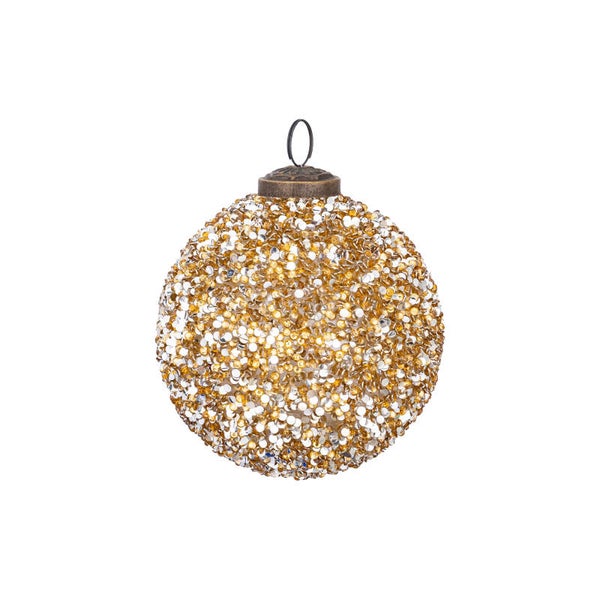 Kerstbal goud glitter M
