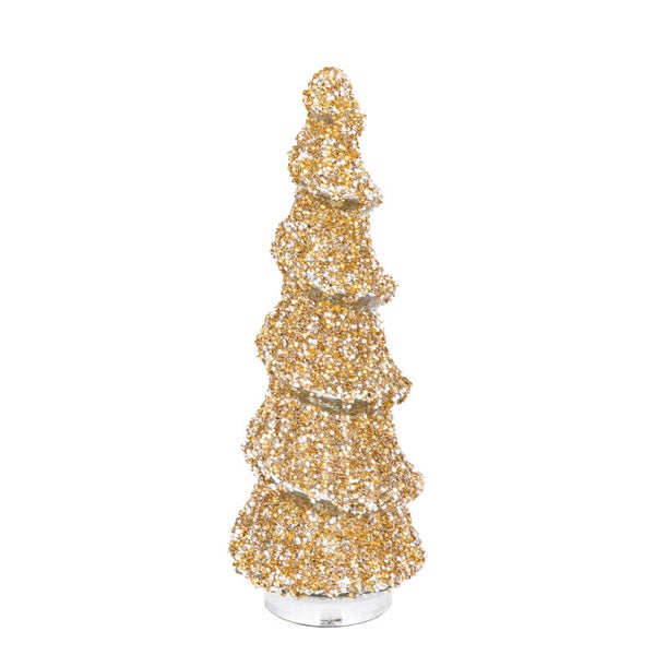Kerstboom goud glitter L
