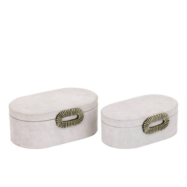 opberg box suede creme