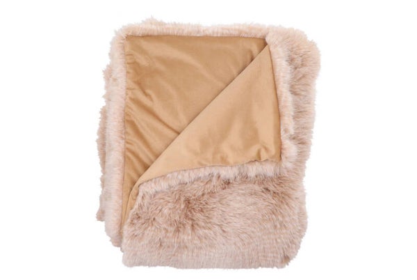 plaid fur beige