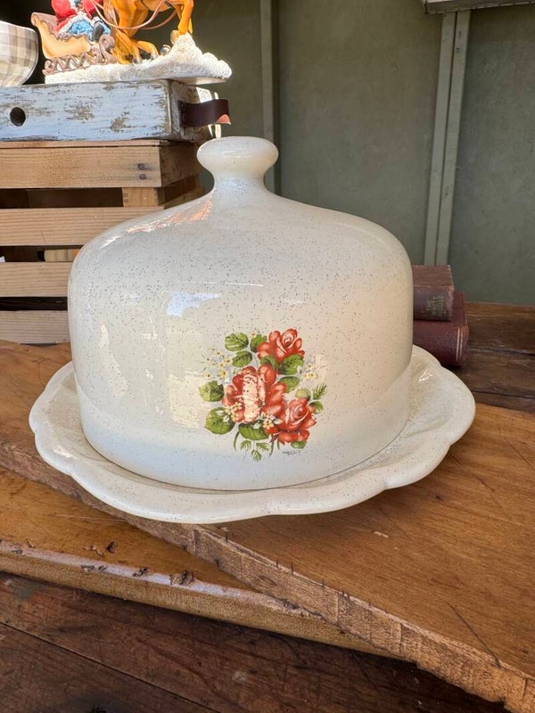 Vintage flower cake plate