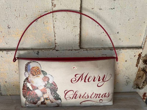 Merry Christmas tin wall pocket
