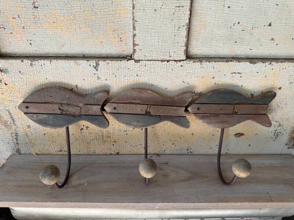 Wooden fish hooks