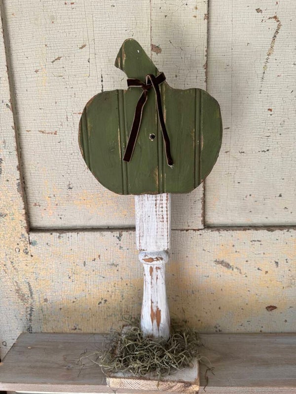 Pumpkin on old spindle