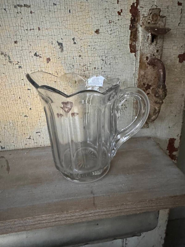 Scalloped glass creamer