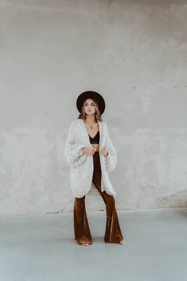 Handknitted beige cardigan