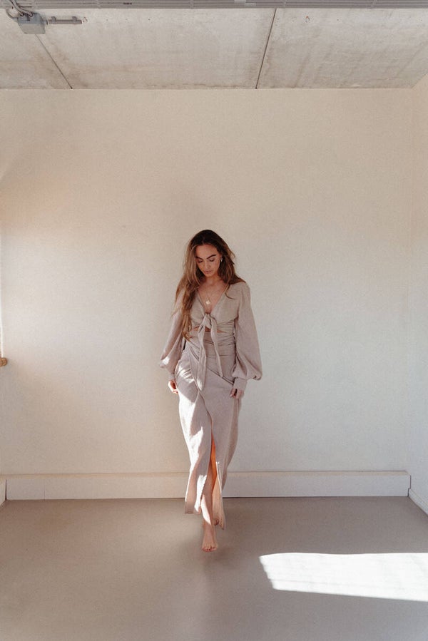Wrap skirt beige