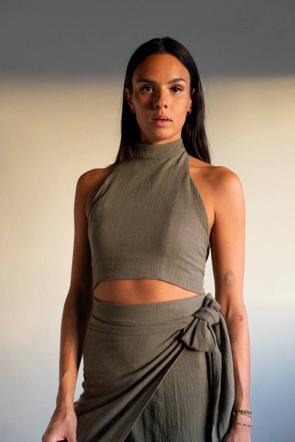 Two piece wrap skirt / halter top