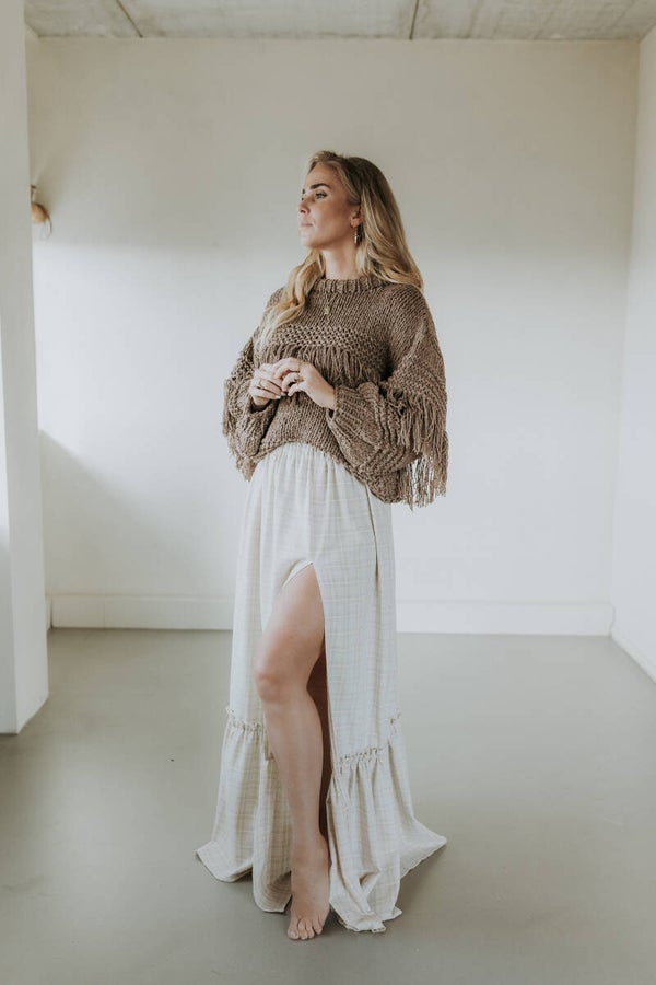 Handknitted fringe sweater