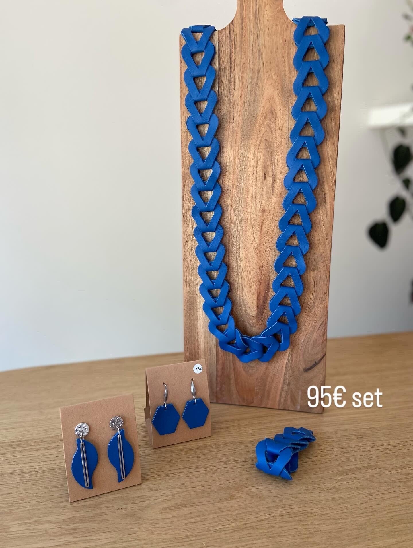 Set lederen juwelen KONINGSBLAUW