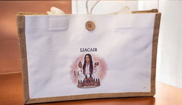 LIACAIR BURLAP HANDBAG