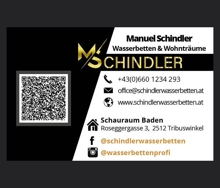 Visitenkarte schindler schwarz gold 