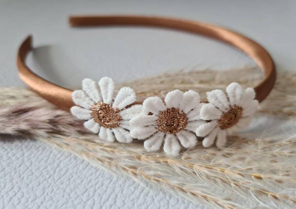 Diadeem met madeliefjes brons