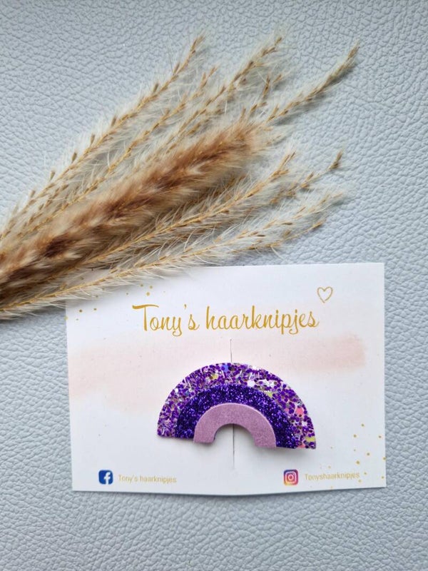 Regenboog glitter/glitterpaars/paars