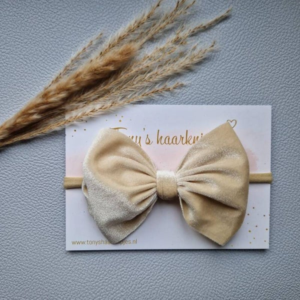 Nylon haarbandje met velvet strik campagne