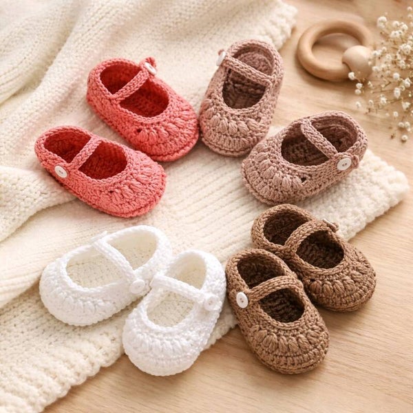 Ballerines en coton 0/3 mois