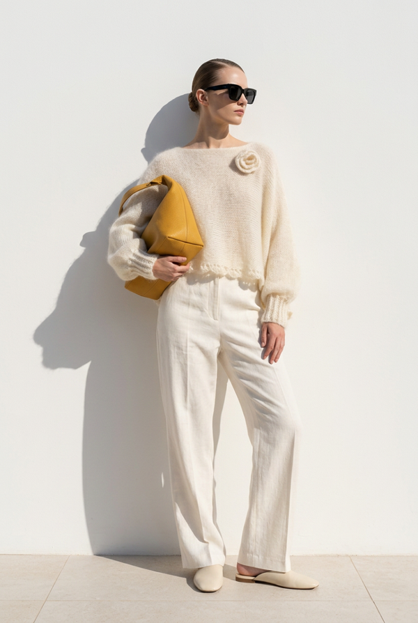 Poncho en mohair et soie