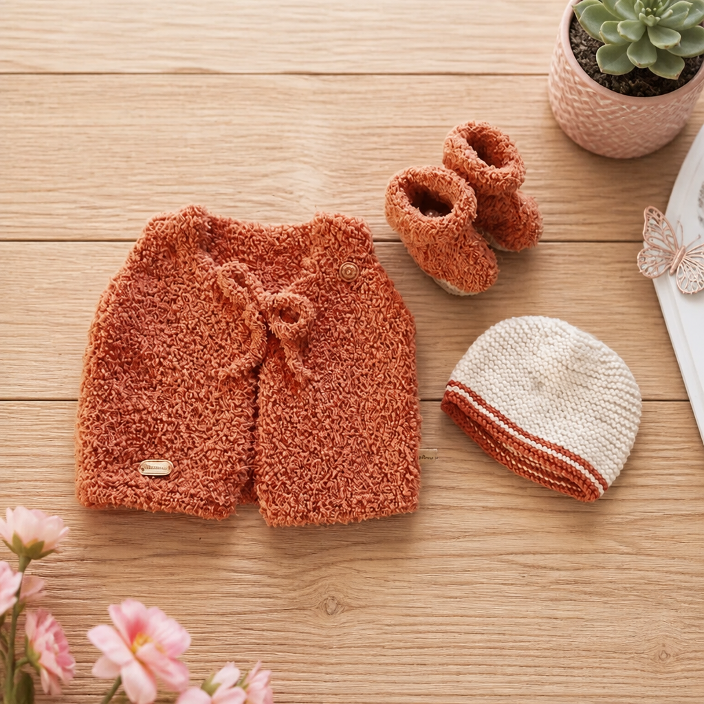 Gilet de berger bonnet et chaussons
