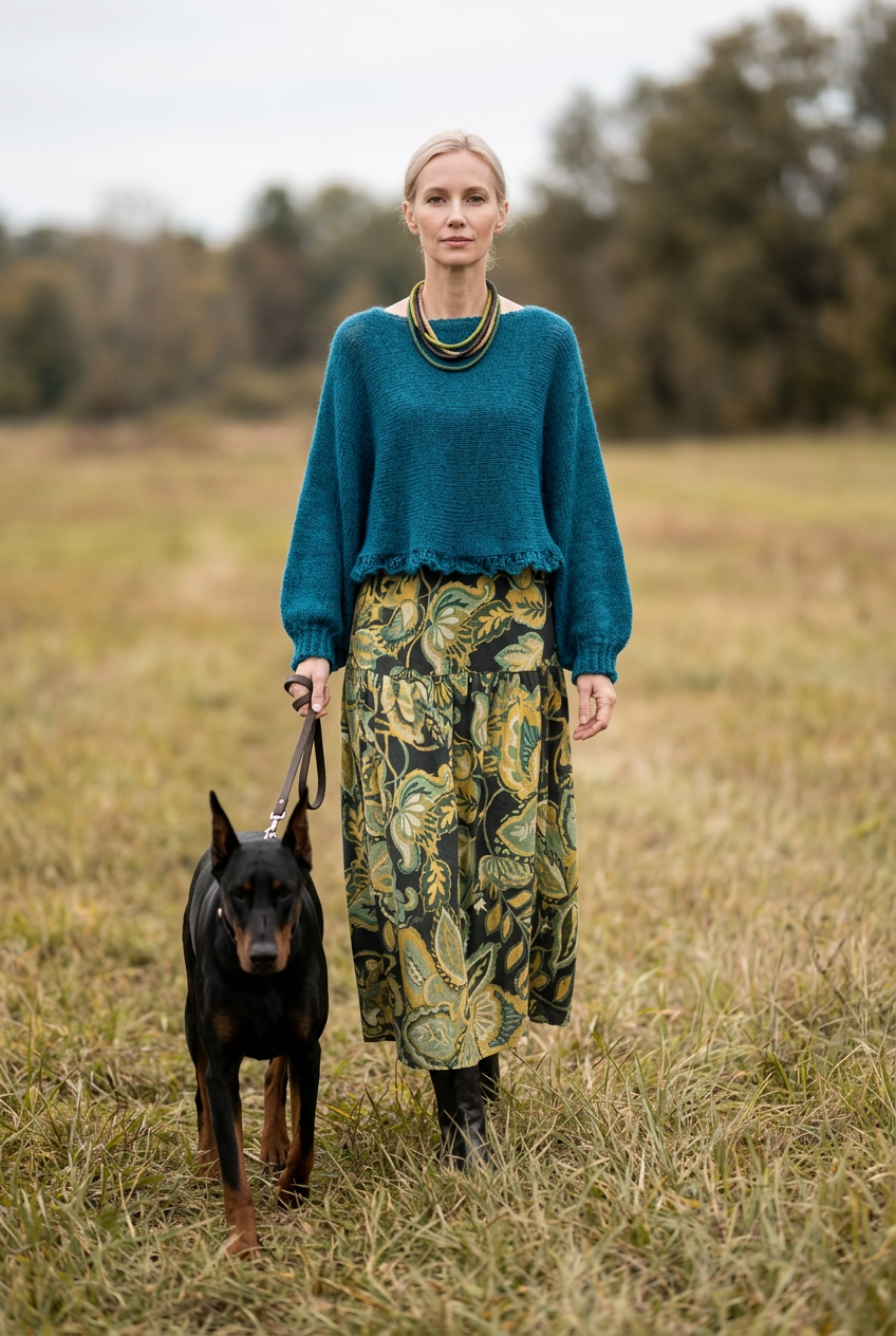 Poncho en mohair et soie