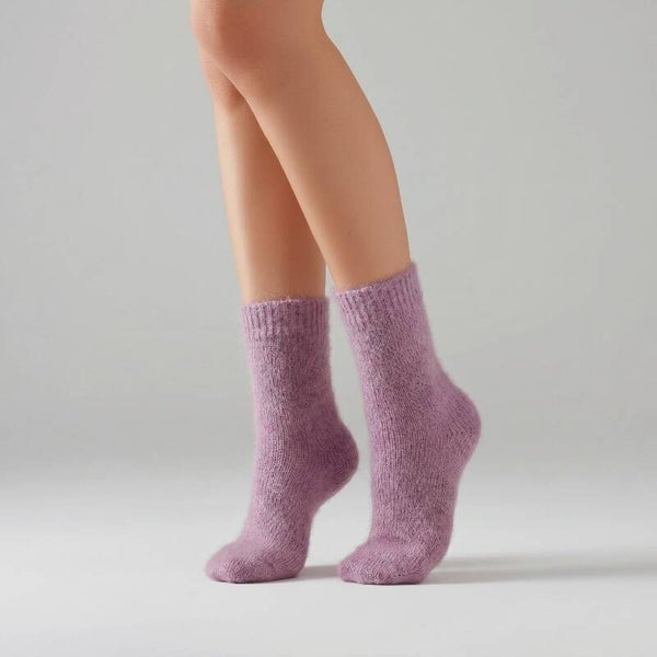Chaussettes mohair vieux rose
