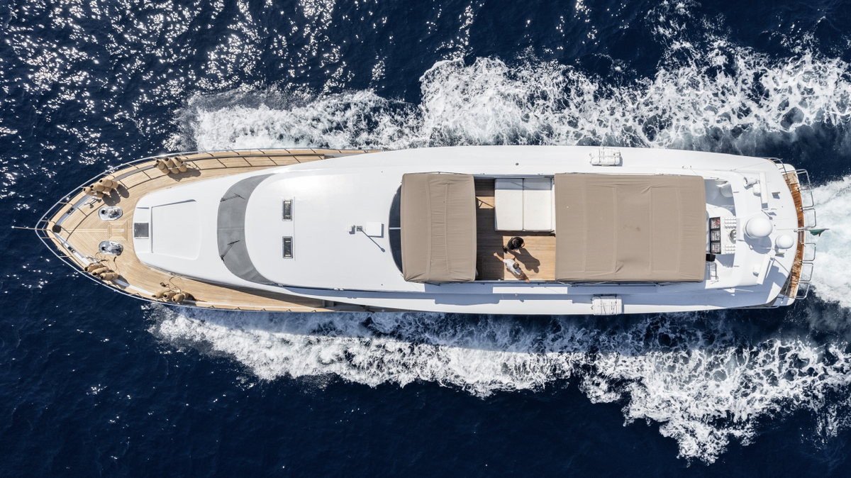 Faith, a luxury motor yacht moored in Cannes harbour
