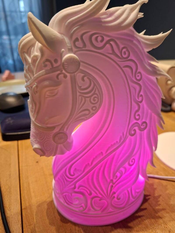 Paardenhoofd lamp met kleur veranderend licht