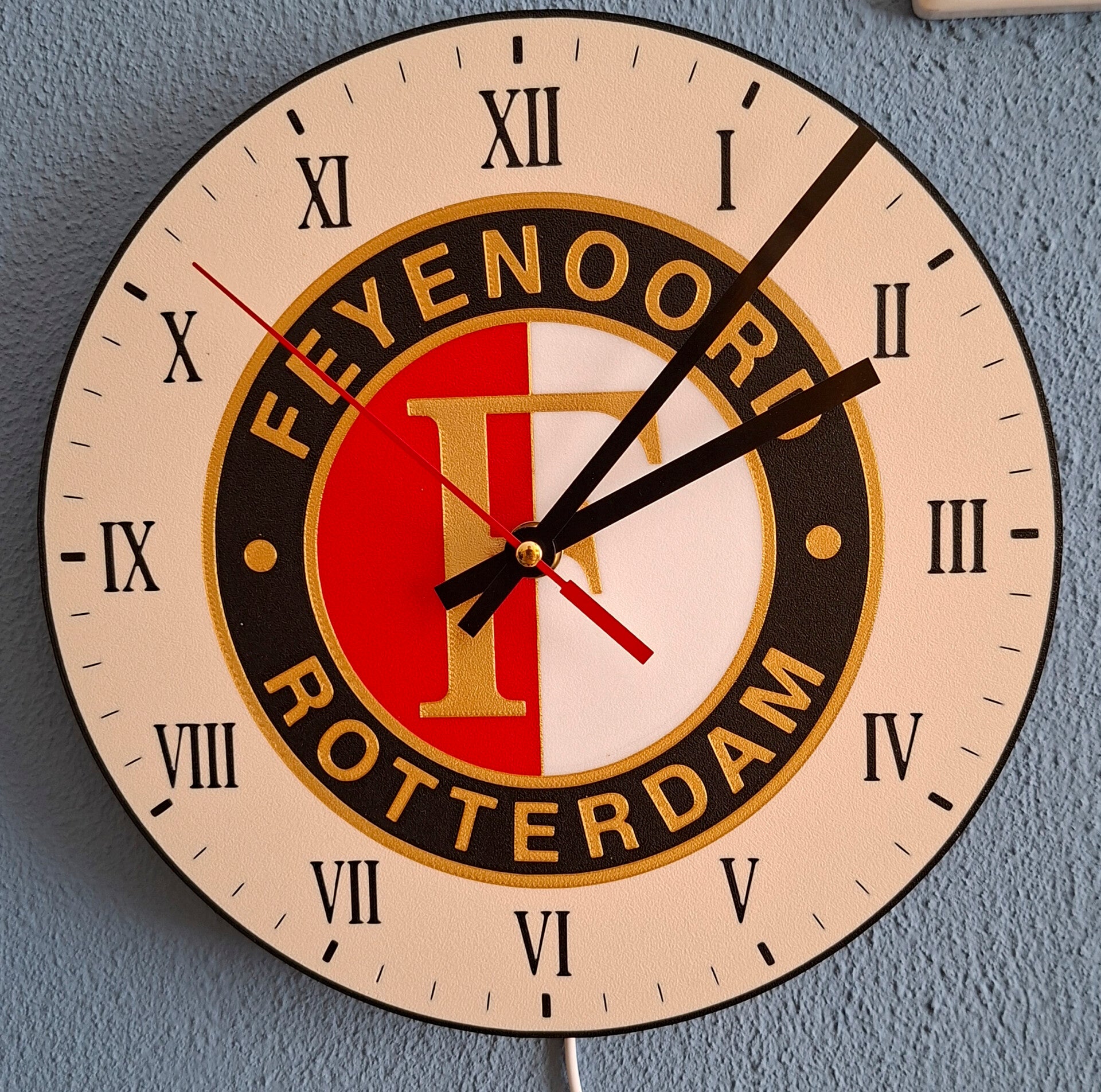 Feyenoord klok met LED-verlichting