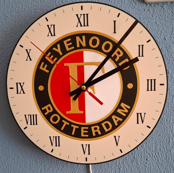 Feyenoord klok met LED-verlichting