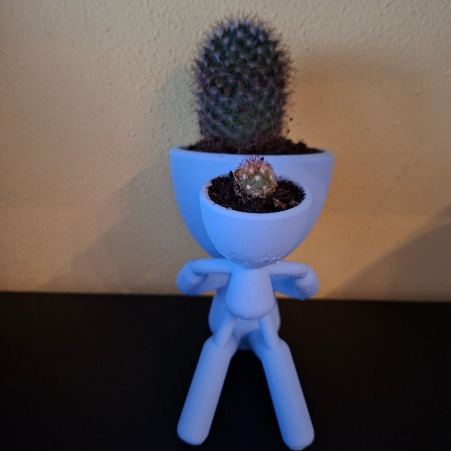 Dubbele Plantenhouder – Staand Figuurtje met 2 Potjes