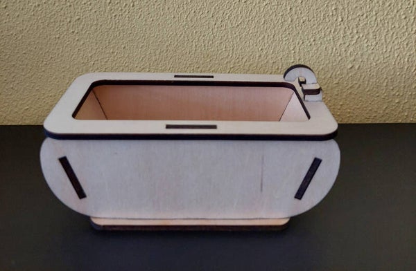 Houten bad met toilet 1:12