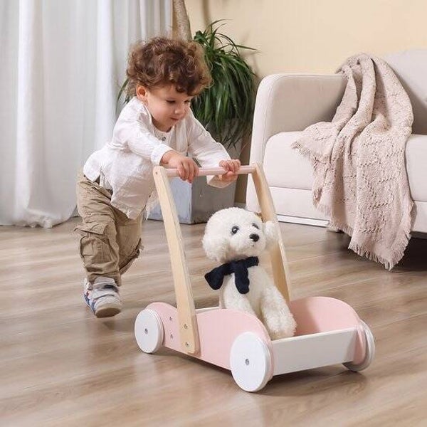 Loopwagen Roze ( gratis gepersonaliseerd)