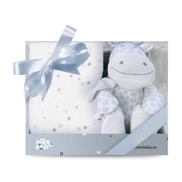 Cadeauset Baby  blauw– Knuffel & Deken | Perfect Kraamcadeau