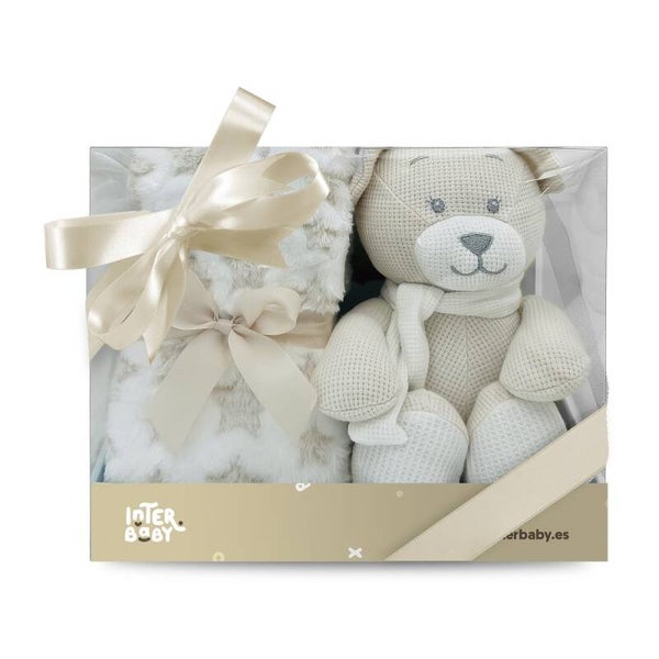 Cadeauset Baby beige – Knuffel beer & Deken