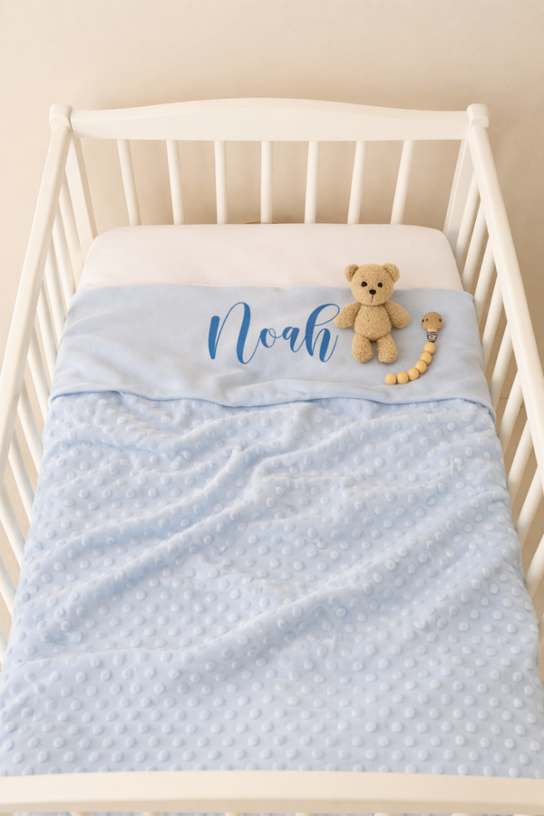 💙 Bubbeldeken Blauw  (80×110 cm) Gratis gepersonaliseerd
