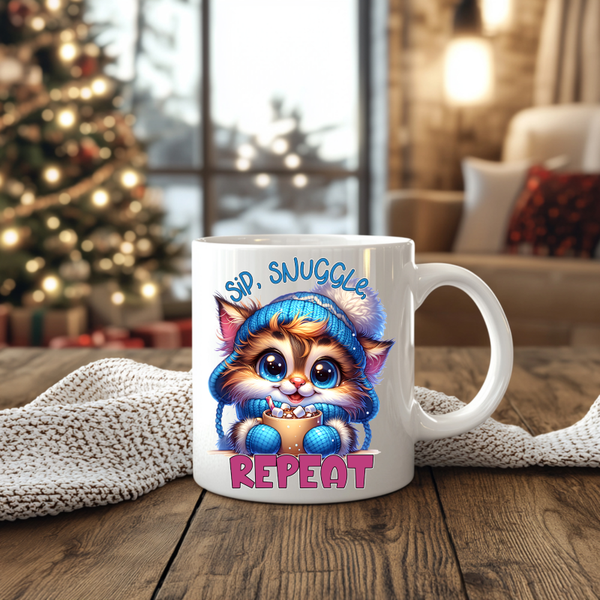 ❄️Cute Kitten  with hot Cocoa ❄️