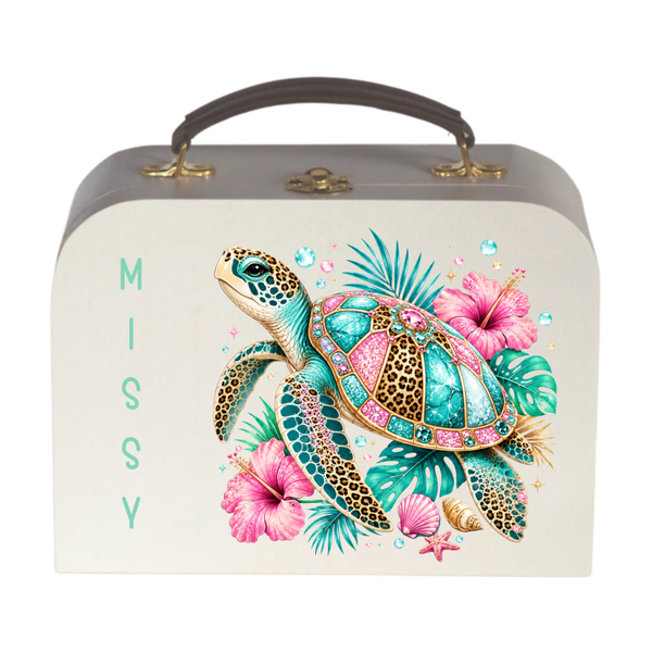 Houten Koffertje (wit) Diamond Turtle