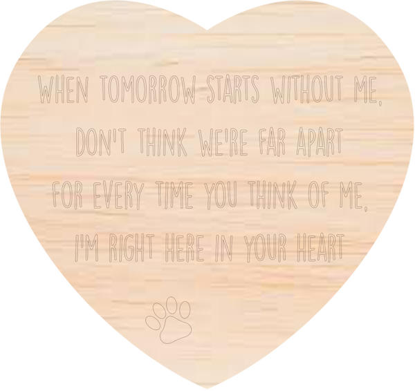 Memorial hart met easel display "hond of kat - 1 "