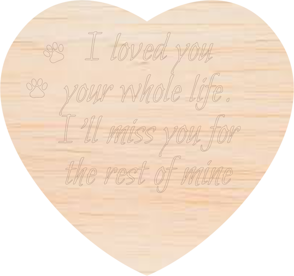 Memorial hart met easel display "hond of kat 2"